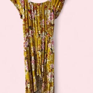 Beautiful mustard yellow floral romper